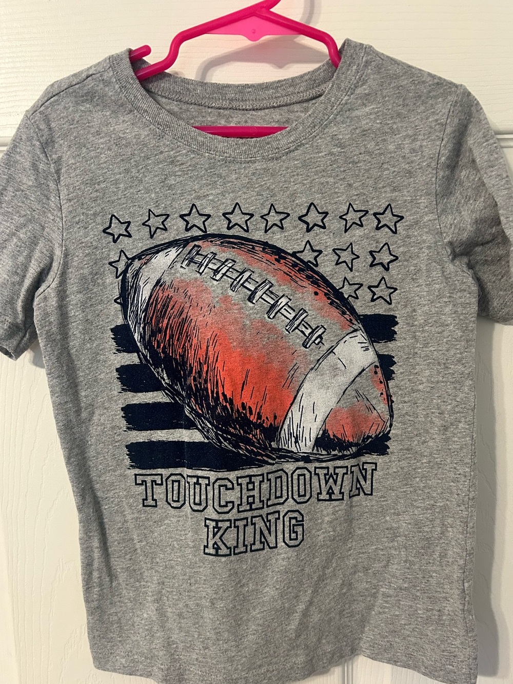 Boys, OshKosh B'gosh, Gray Short Sleeve Tee with Orange Football Graphic, Size 6